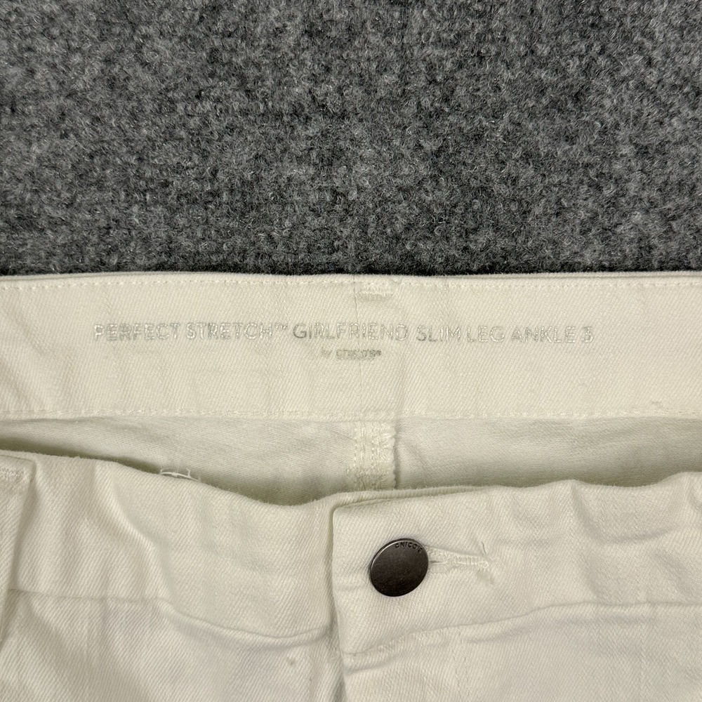 Chico's Womens Perfect Stretch Girlfriend Slim Leg Ankle Jeans US Size 16 White - Picture 3 of 13